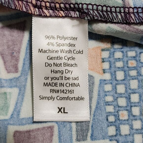 NWT LuLaRoe Madison Pleated Pull-On Skirt Green Blue Brown Orange Jersey Size XL - Picture 8 of 10